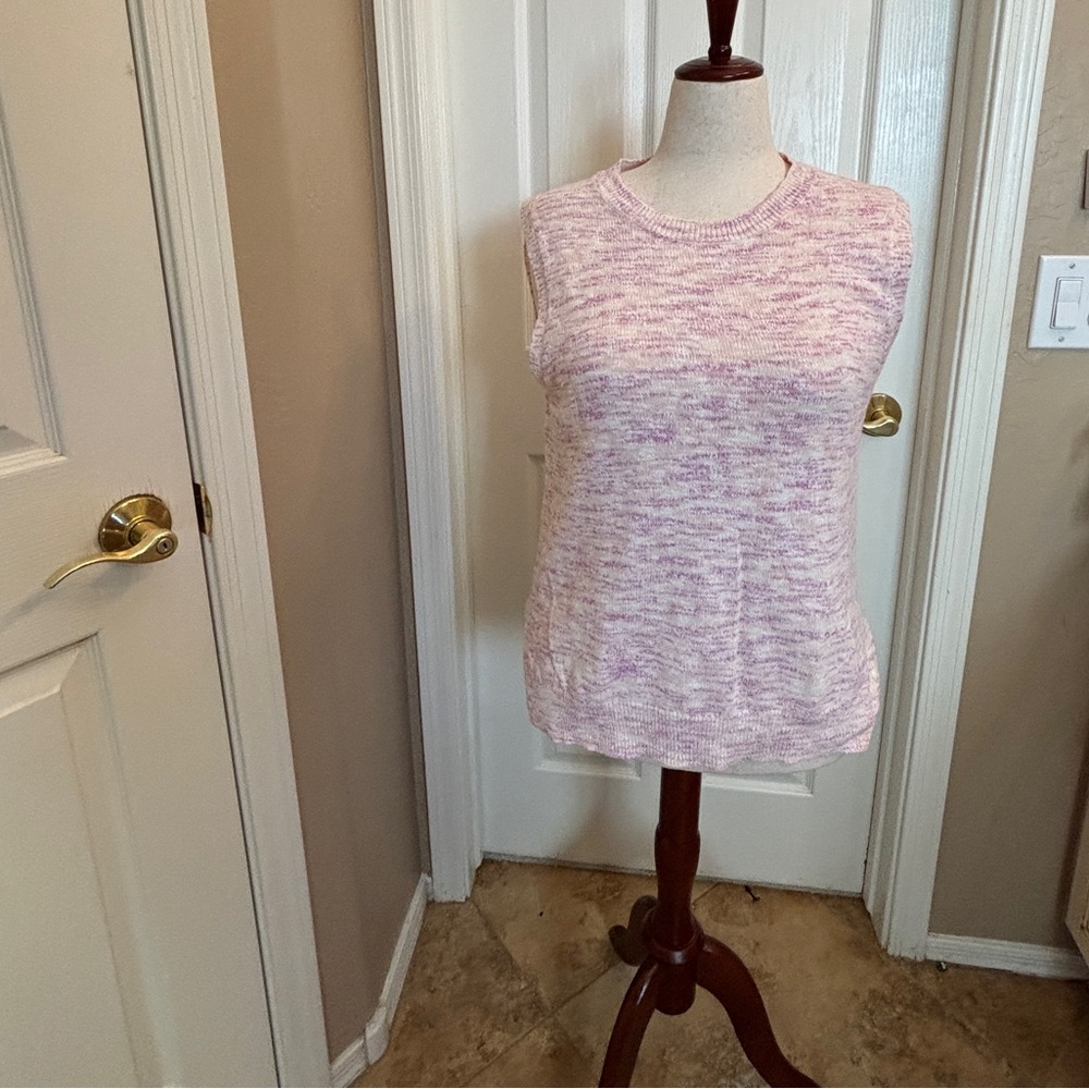 J. Crew Pink and Cream Knit Sleeveless Women’s XL New with Tags Knit Summer - Picture 3 of 9